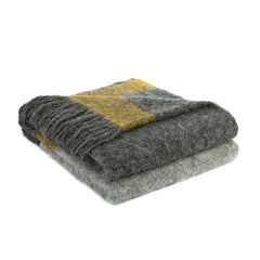 BRUN DE VIAN-TIRAN Plaid LIMA ambre/gris 140 X 180