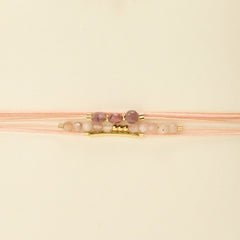 BY GARANCE Bracelet Baya Chaine Acier& laiton doré Pierre de Lune