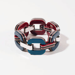 bracelet gourmette xavier derome bordeaux bleu