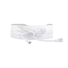 ceinture corset en cuir de veau couleur blanc collection vaincourt