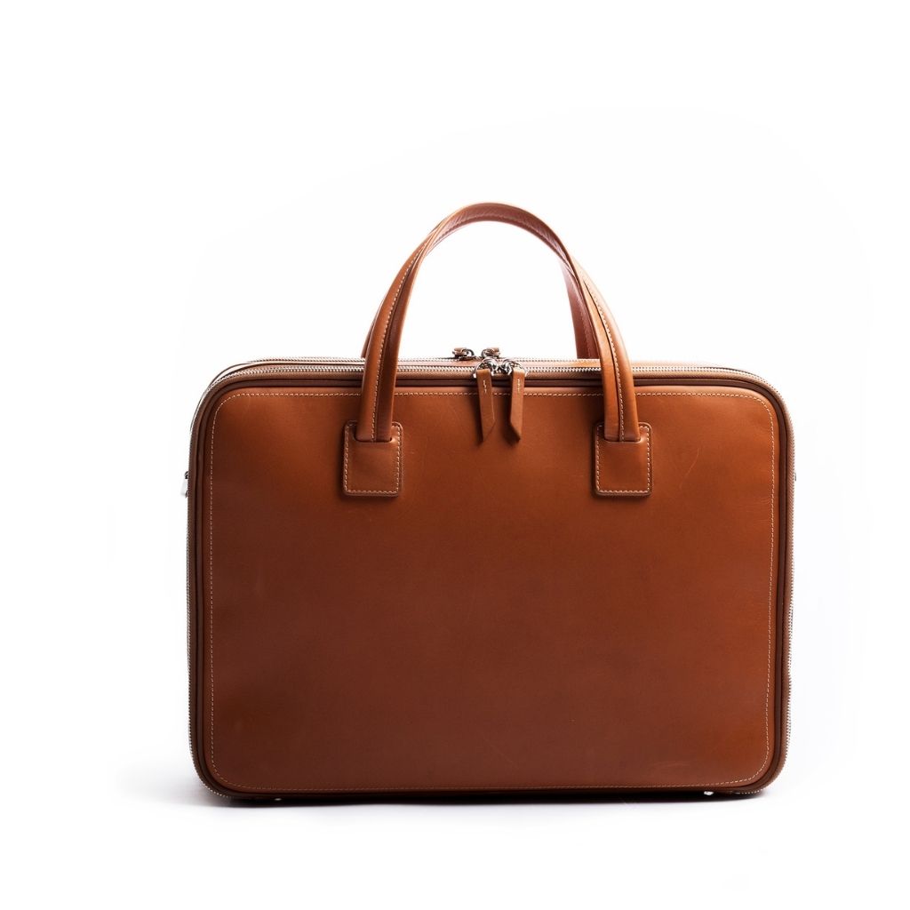 sac de voyage pour homme en cuir marron cognac 36h bellecourt  lundi