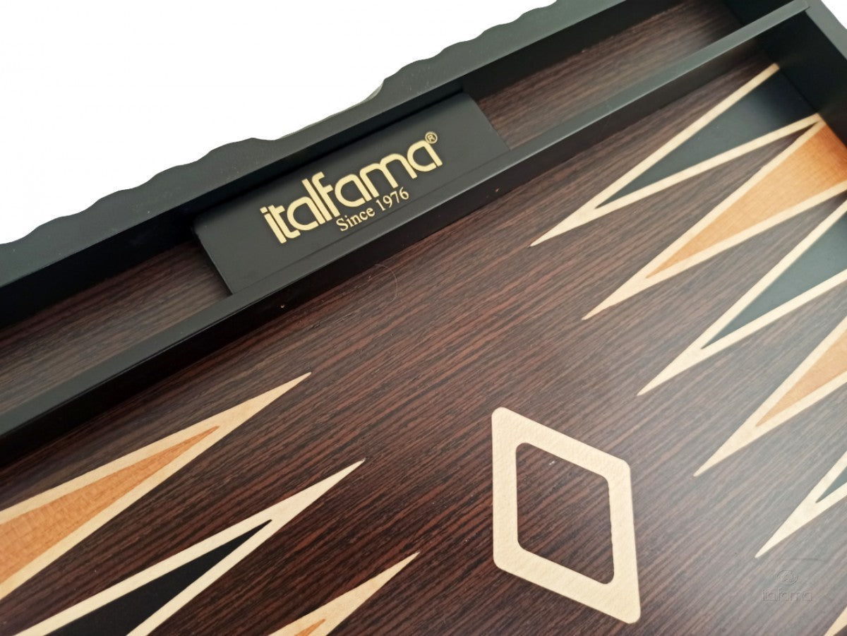 ITALFAMA Backgammon ensemble sculpté à la main en bois