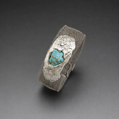ERMAN KEAN bracelet fermoir étain howlite couleur turquoise