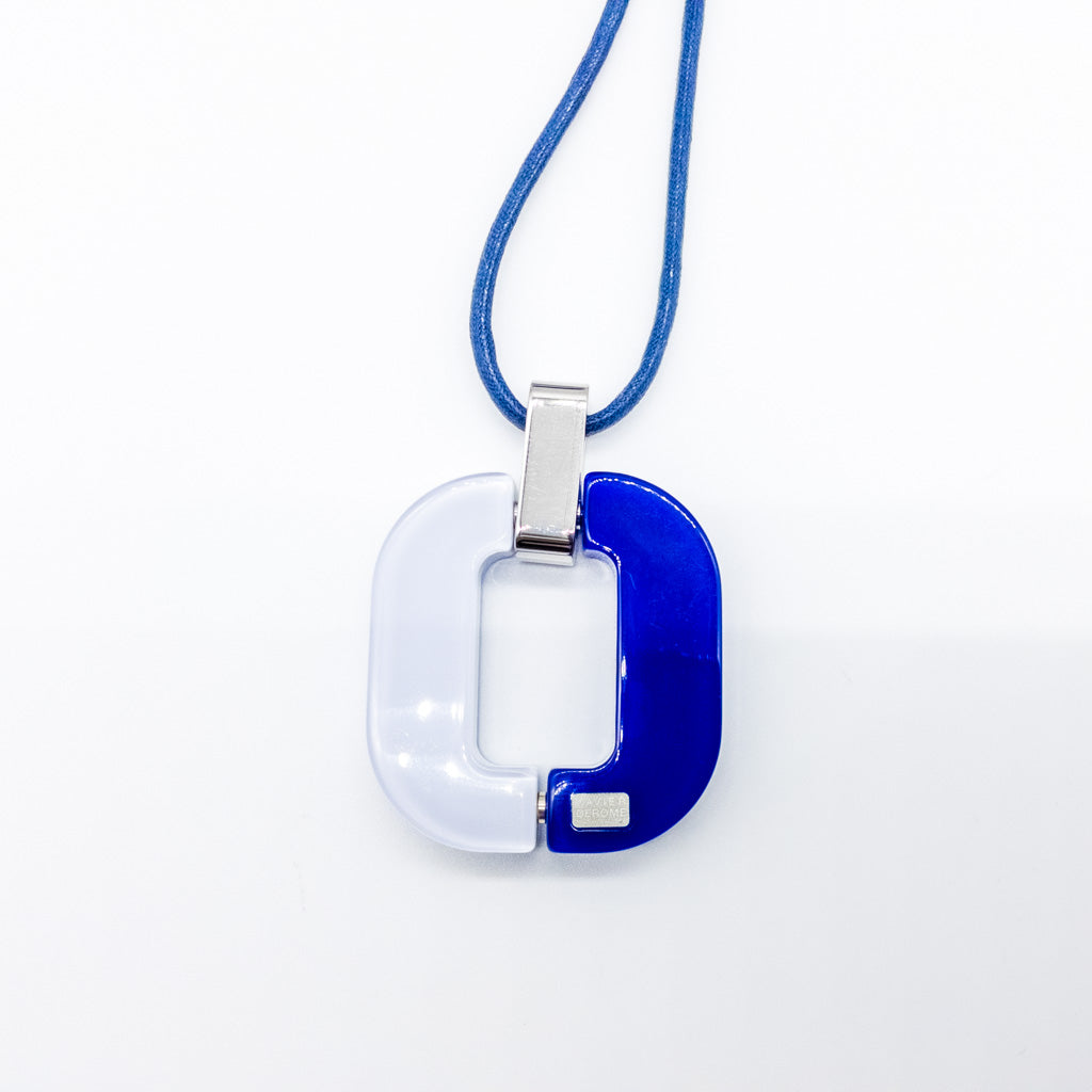 XAVIER DEROME Pendentif C102/121 - Blanc et bleu