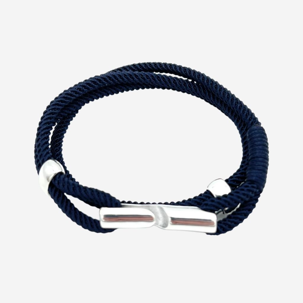 bracelet mixte bleu fermoir argent alanne b