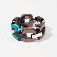 bracelet gourmette xavier derome brun vert emeraude