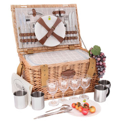 panier pique nique en osier et tissu concorde les jardins de la comtesse